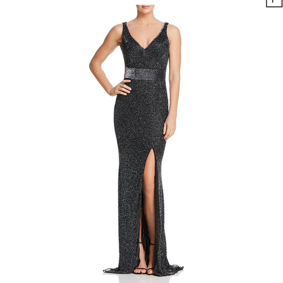Mac Duggal Dresses & Skirts - SOLD Mac Duggal black bead gunmetal dress gown 2